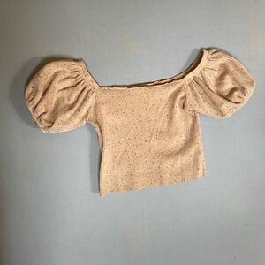 Cropped Off Shoulder Top - Thick Material - Size M - Trendy & Stylish